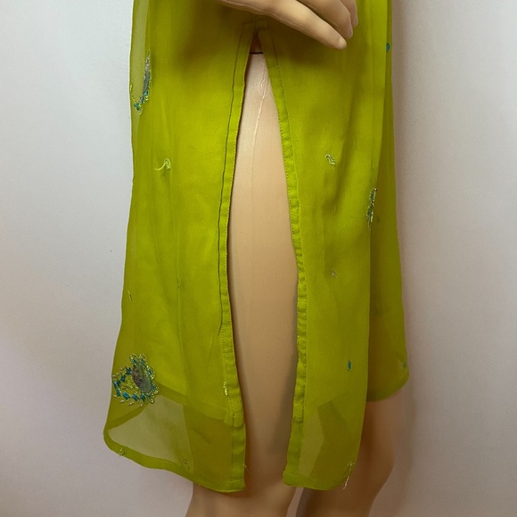 Handmade eastern lime green sheer vintage tunic! - Picture 13 of 13